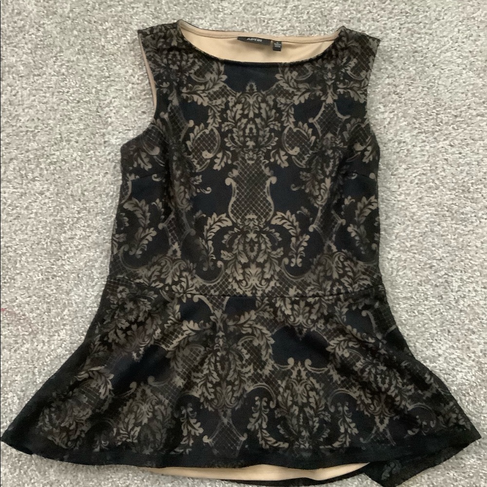 apt. 9 black lace peplum top